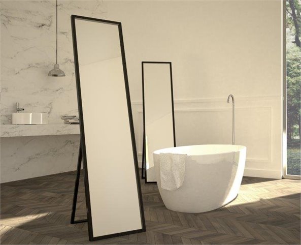 Free Standing Mirror Vivaro Matte Black 63" x 15.74"