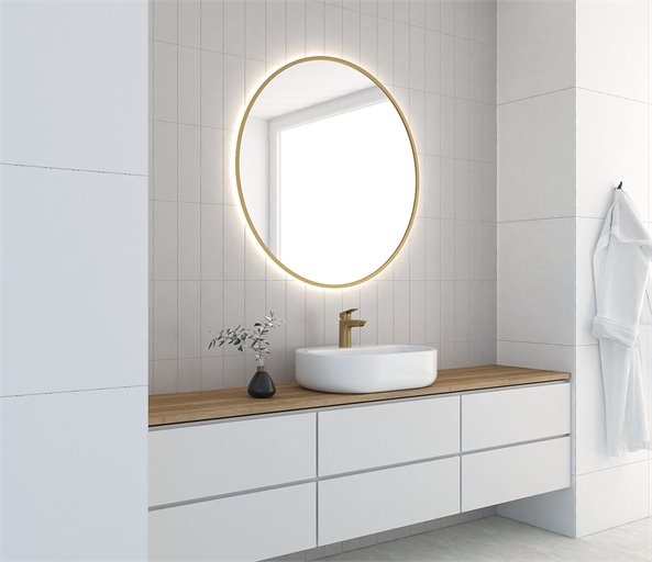 Round Line Premium Backlit Gold 39.4" x 39.4"