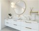 31.5" x 31.5" Round Line Mirror in Golden Finish