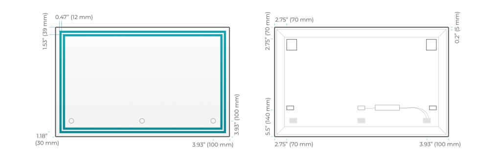 Square Line Technical Drawing